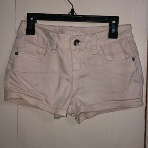 Justice white jean shorts